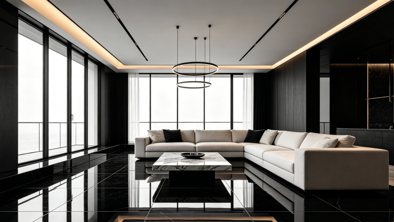 Polished Glossy Black Tile Surface Glaze