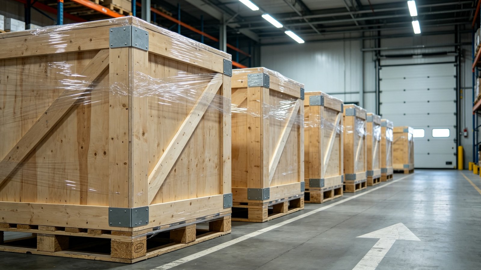 Export wooden crate palletization for porcelain tiles shipment