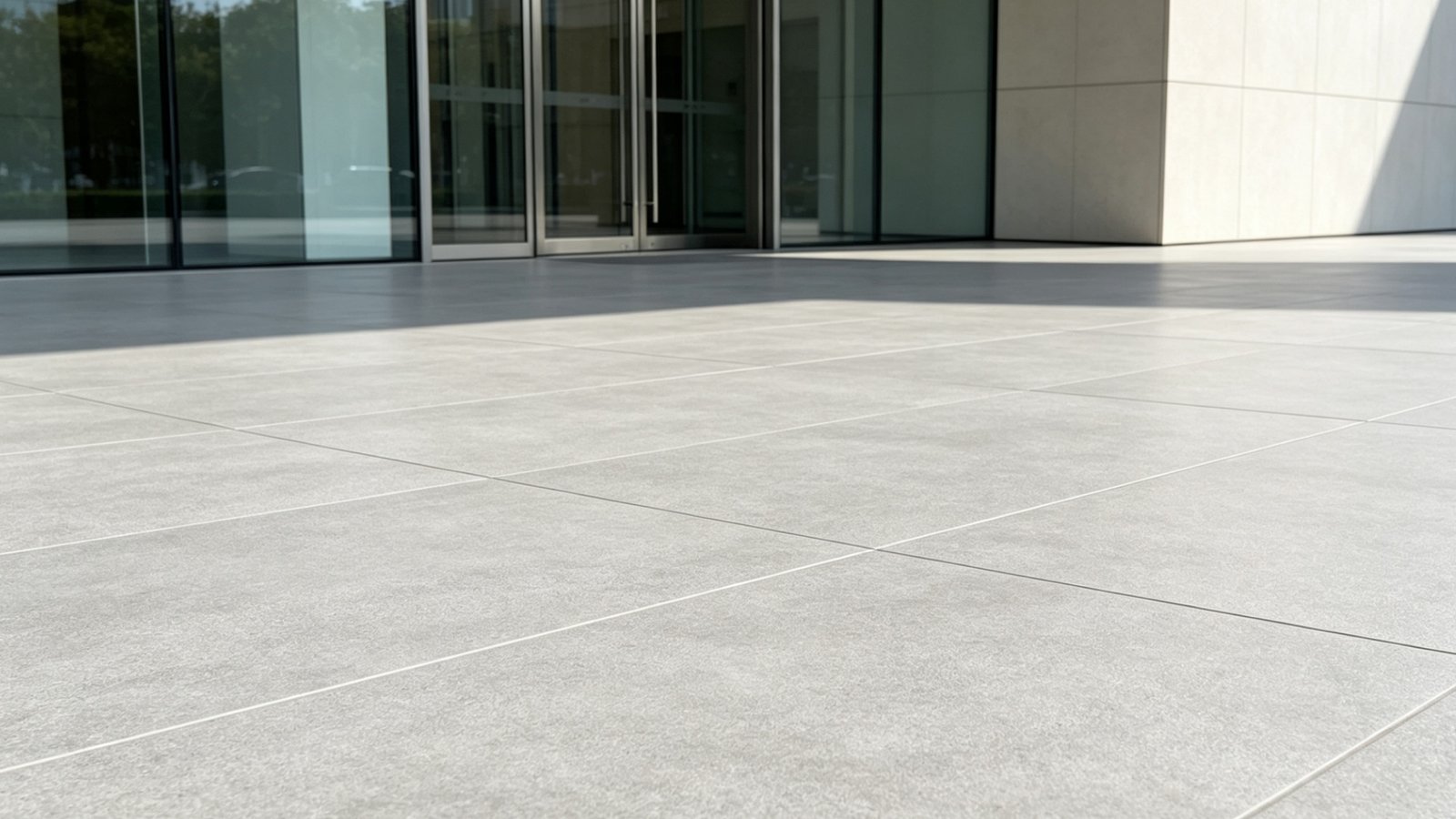 Commercial plaza engineered with durable commercial outdoor flooring porcelain tiles