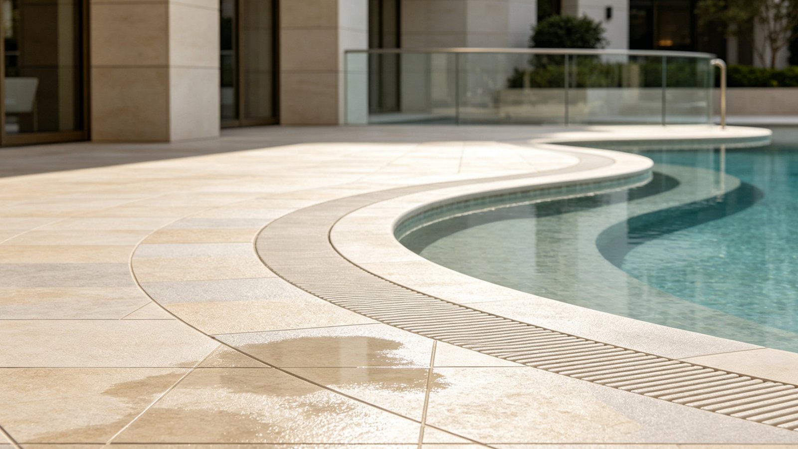 Residential driveway and patio installed with 20mm porcelain pavers for driveway applications
