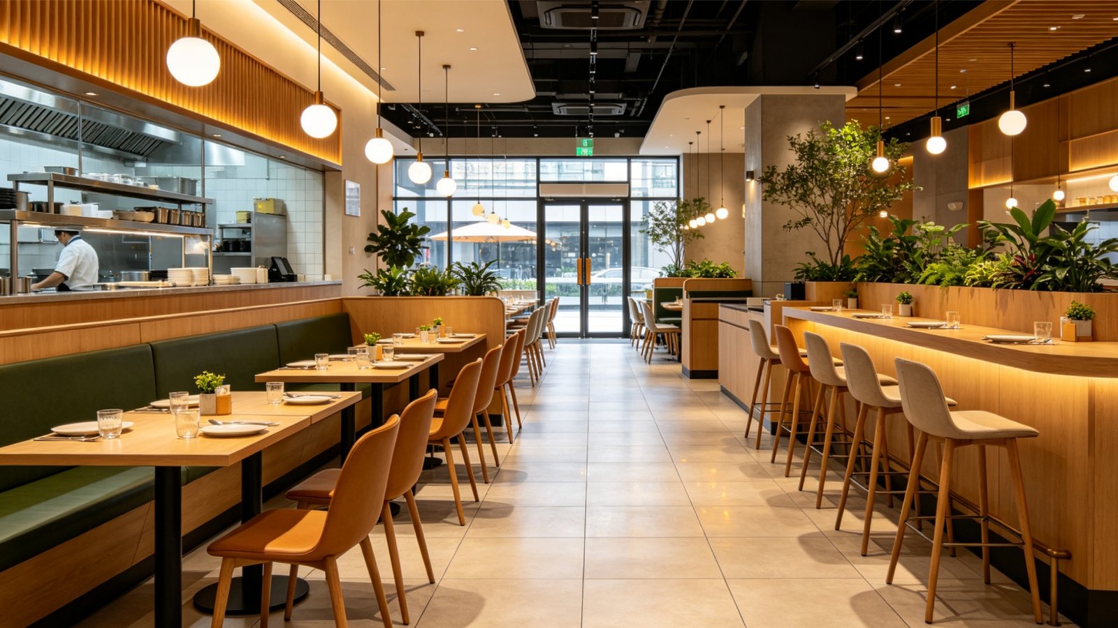 High-traffic commercial porcelain floor tile installation in hotel lobby