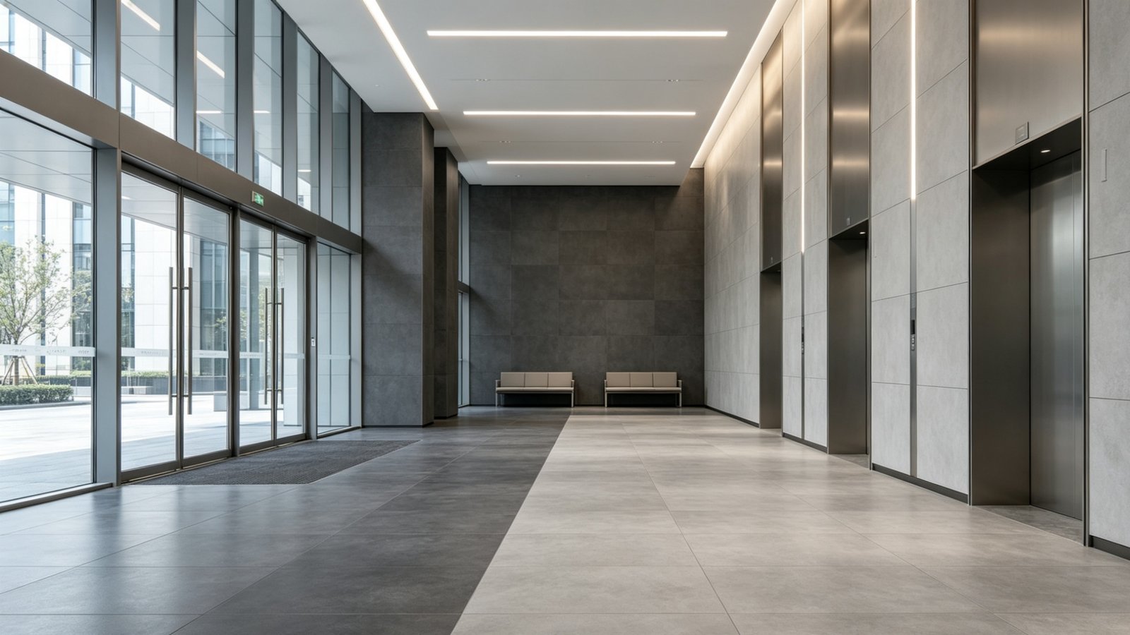 Porcelain Floor Tiles Swatch and Application Example