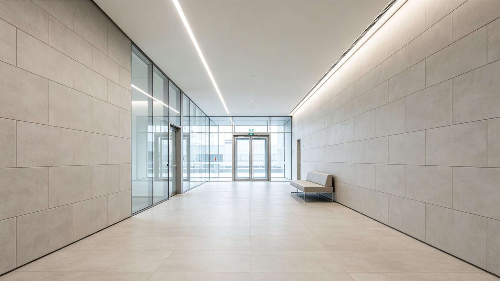 Commercial wall cladding in corporate hotel lobby