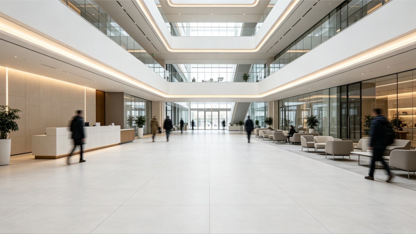 YASIQI commercial porcelain tile application in hotel lobby