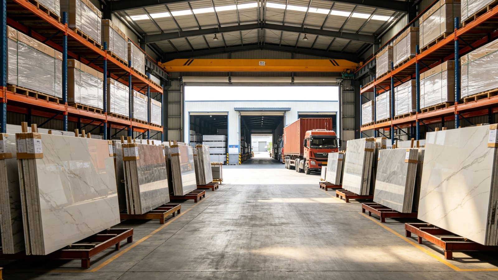 Sintered stone slabs and large format porcelain tiles
