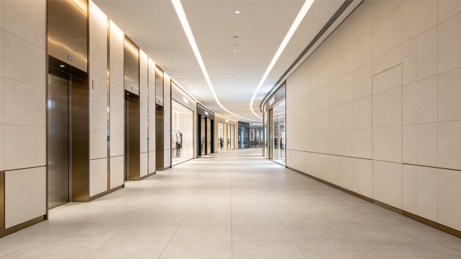 Heavy-duty slip-resistant commercial porcelain tile flooring in a modern office lobby by YASIQI