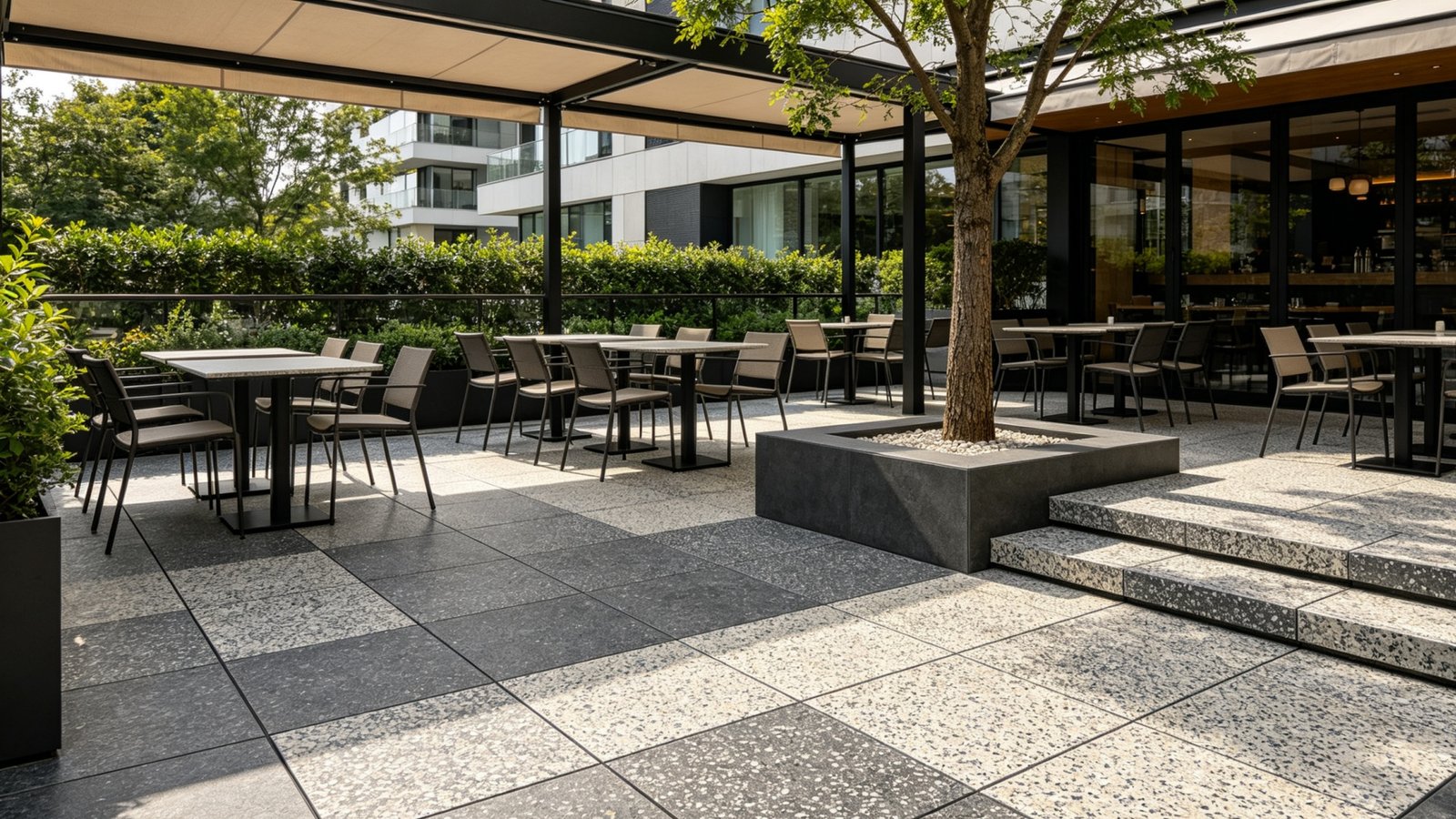 Textured Outdoor Porcelain Pavers for Hotel Resort Decks