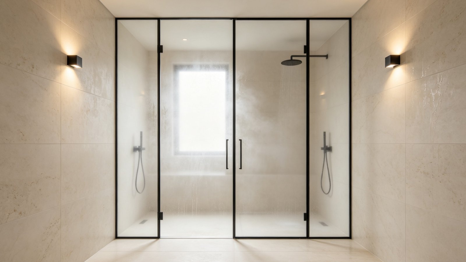 YASIQI non-slip porcelain shower tiles installed in modern architectural bathroom wet area