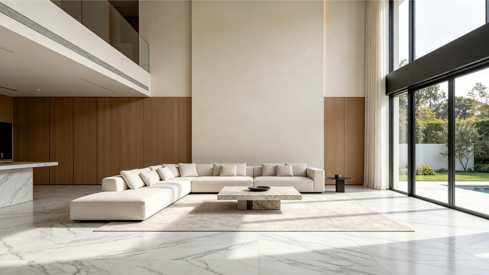 Luxury villa flooring solutions featuring YASIQI large-format marble porcelain tiles