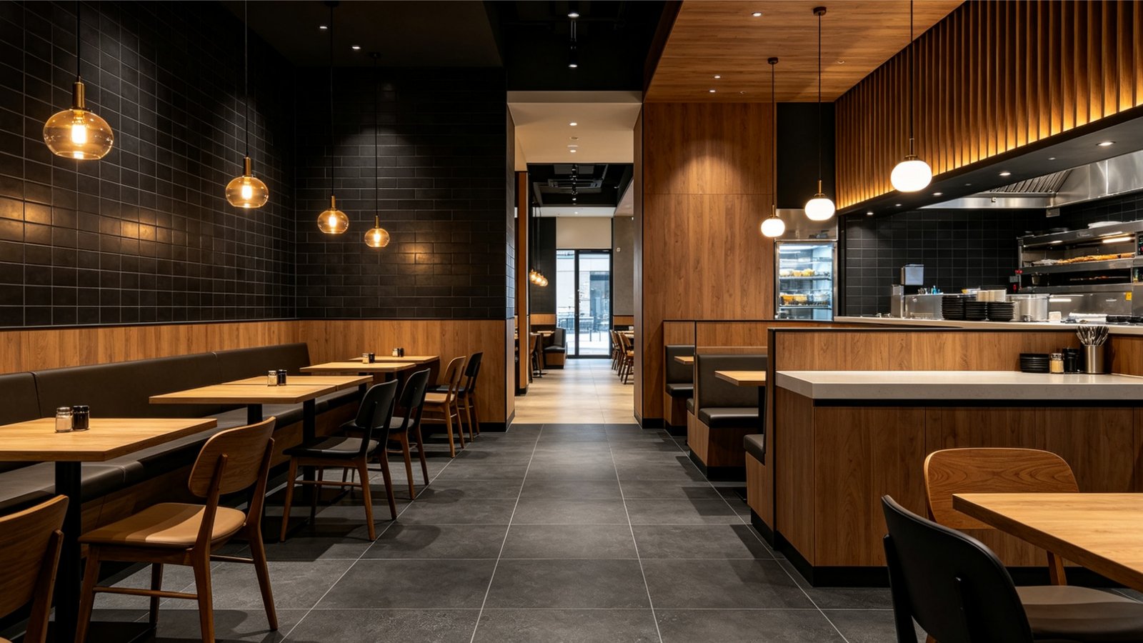 Commercial project tiles for high traffic