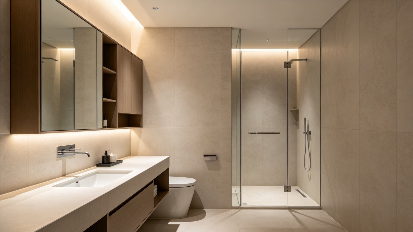 Shower porcelain tile guide for commercial spa areas and hotel bathrooms