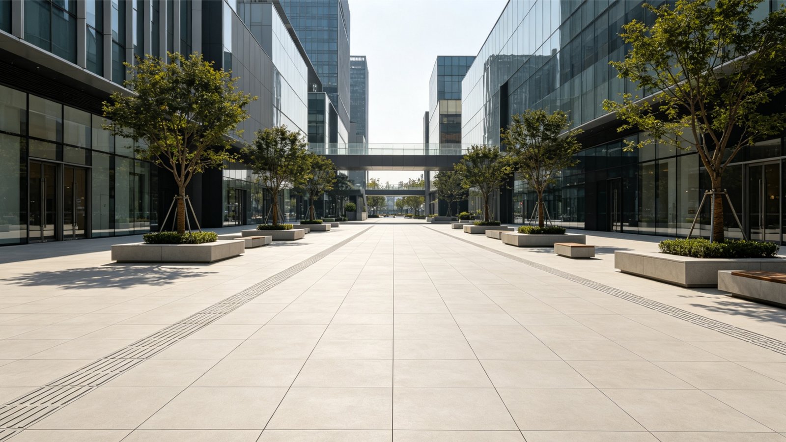 Outdoor cladding materials choice for exterior building facades and public plazas