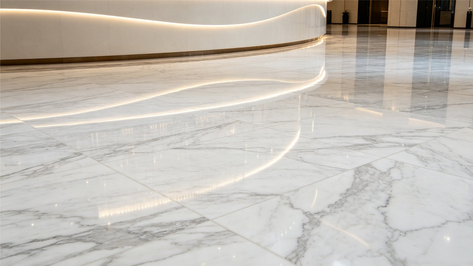 Polished marble look tiles guide for commercial projects
