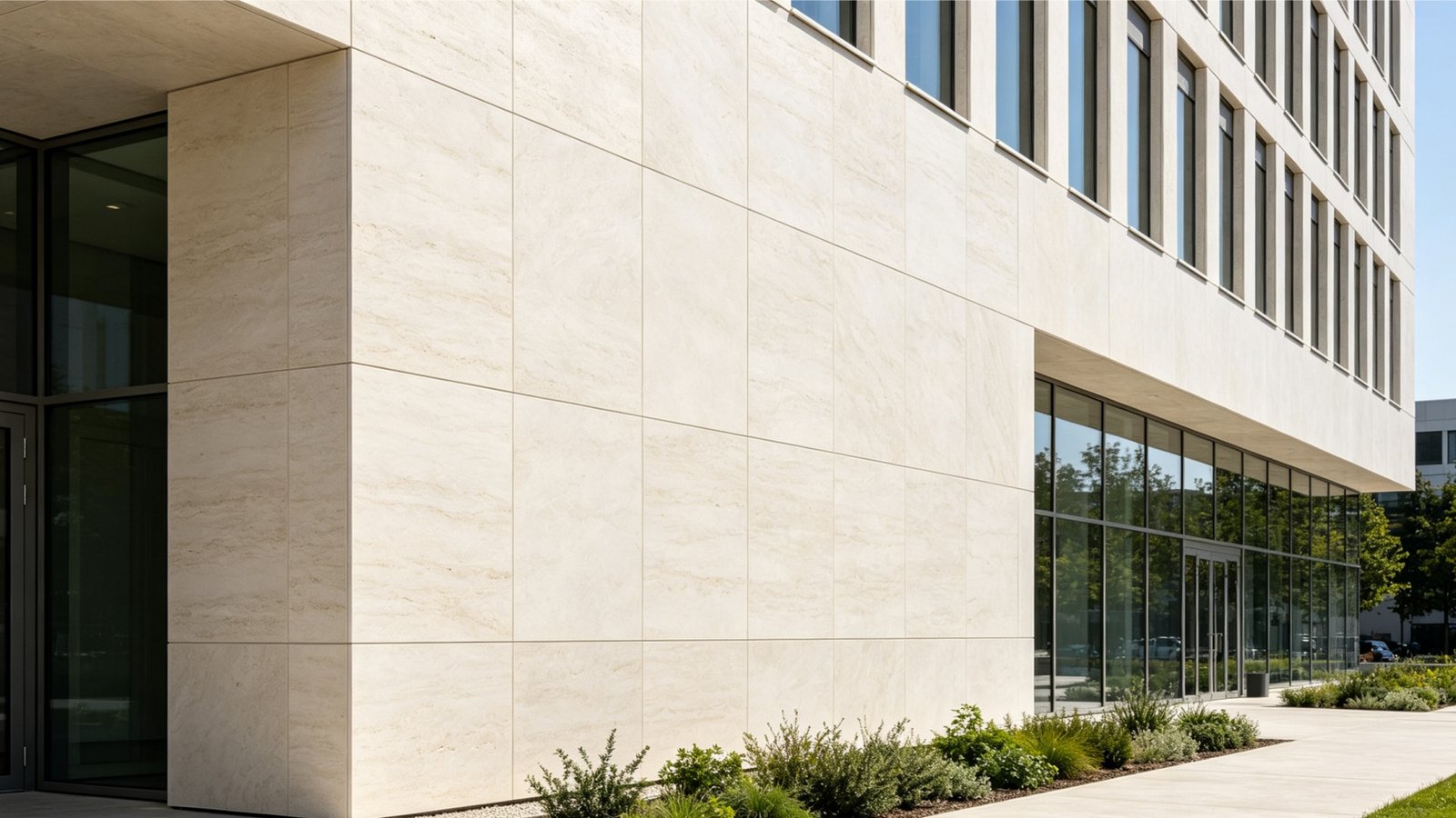 Flexible stone wall panel guide for exterior cladding