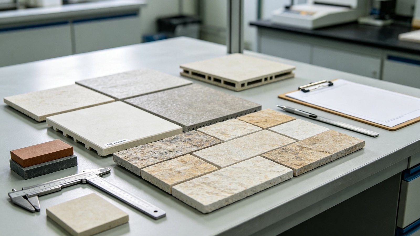 YASIQI quality control testing for tile specification comparison